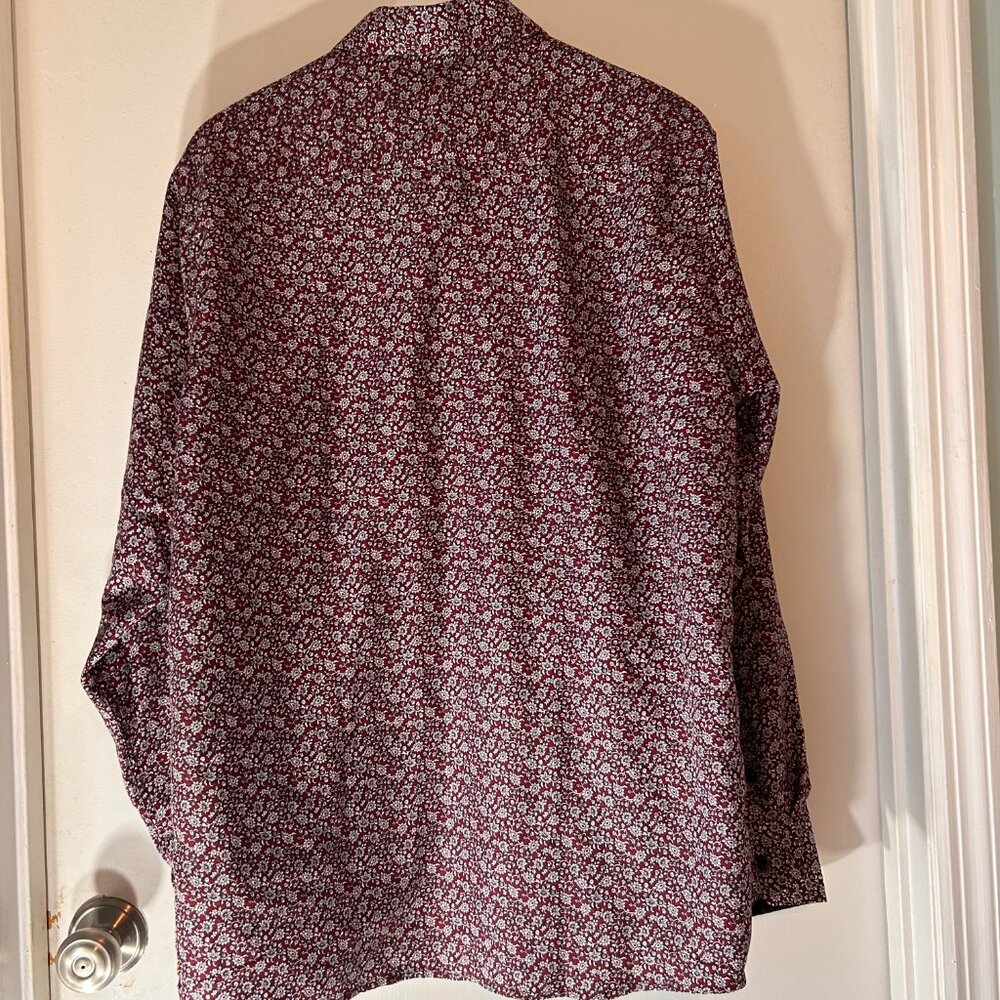 Silver Stone Collection Burgundy Floral Button-Down Men's Shirt - XXXL - Picture 4 of 5